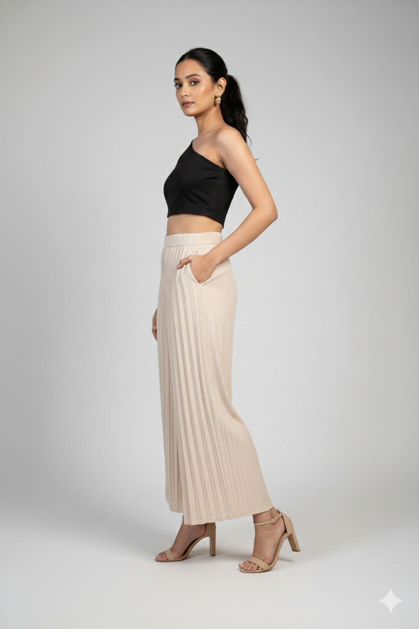 Korean Breeze Pleated Ankle-Length Trousers