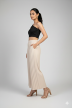 Korean Breeze Pleated Ankle-Length Trousers