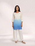 Aqua Bloom Ombre Cotton Kurta for Women