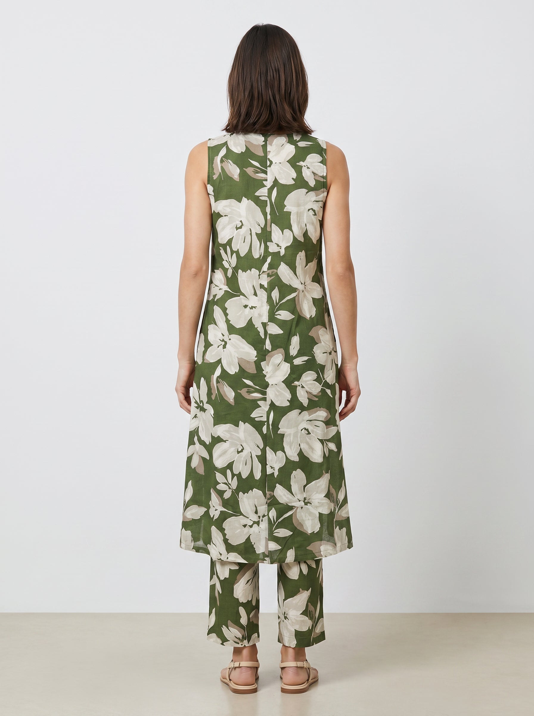 Olive Bloom Floral Cotton Co-Ord Set