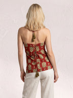 Jharokha Heritage Print Halter Cotton Top