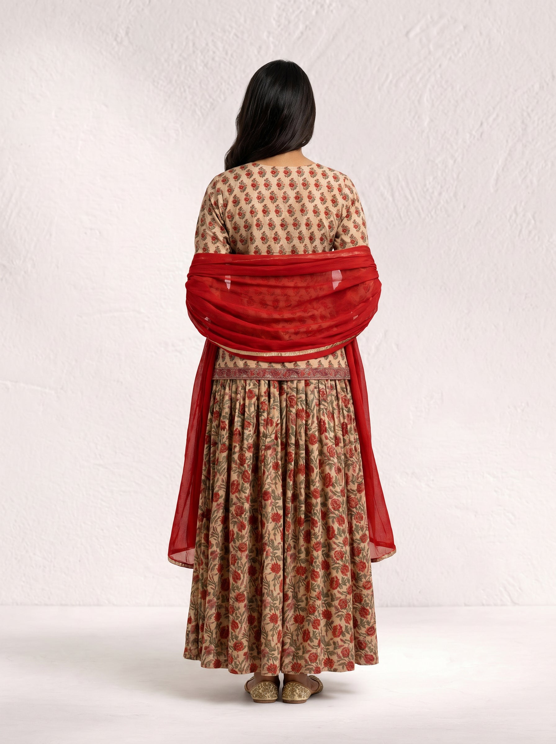 Saanjh Heritage Floral Kurta Skirt Set