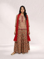 Saanjh Heritage Floral Kurta Skirt Set