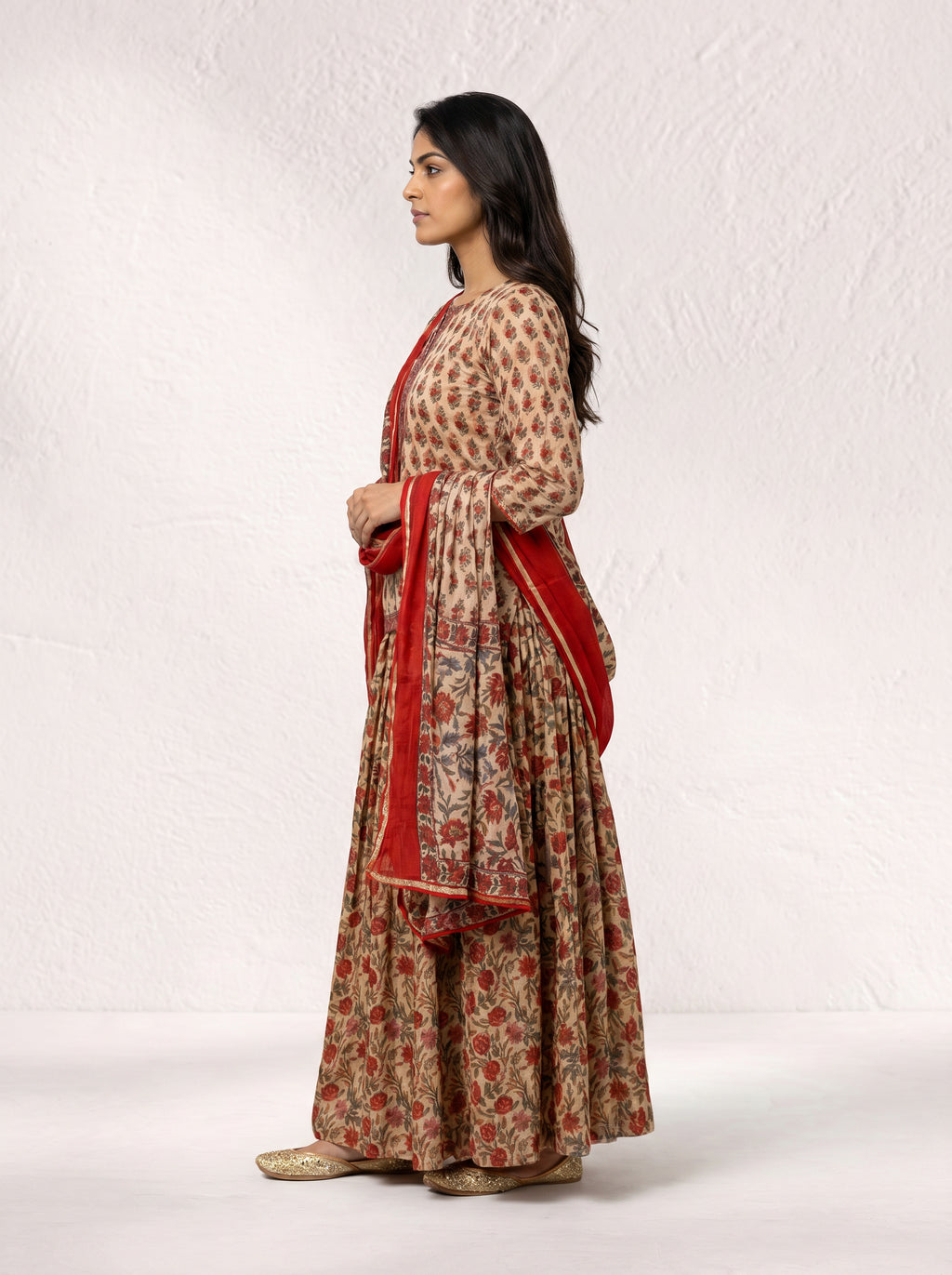 Saanjh Heritage Floral Kurta Skirt Set