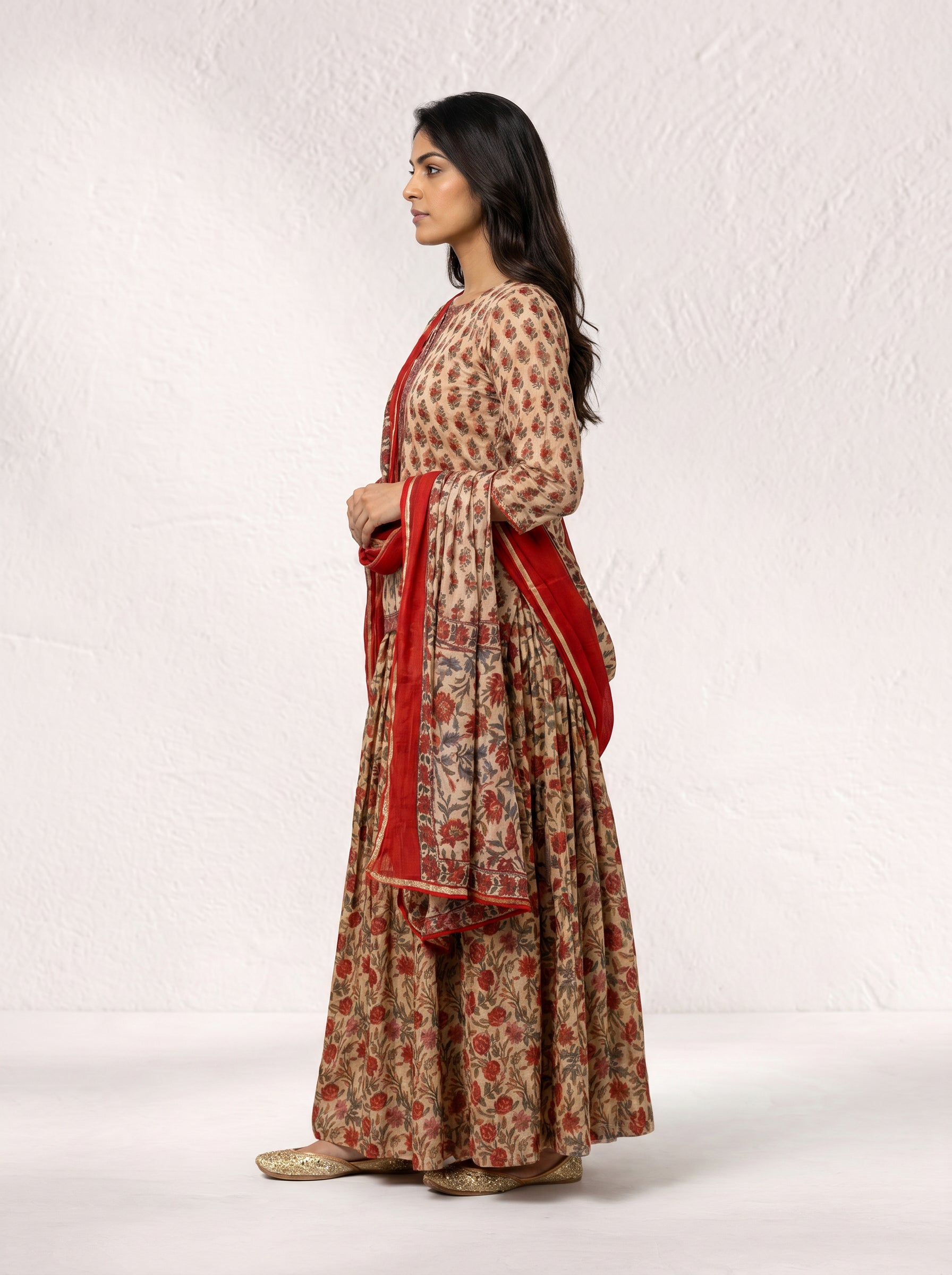 Saanjh Heritage Floral Kurta Skirt Set