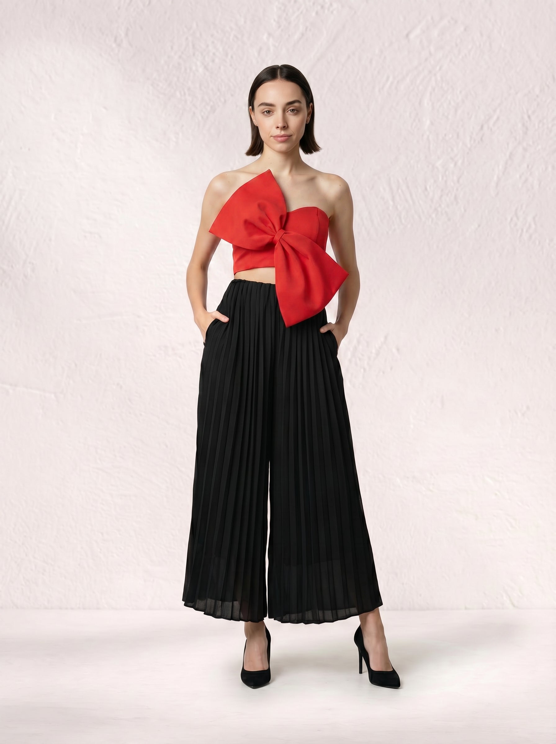 Korean Breeze Pleated Ankle-Length Trousers