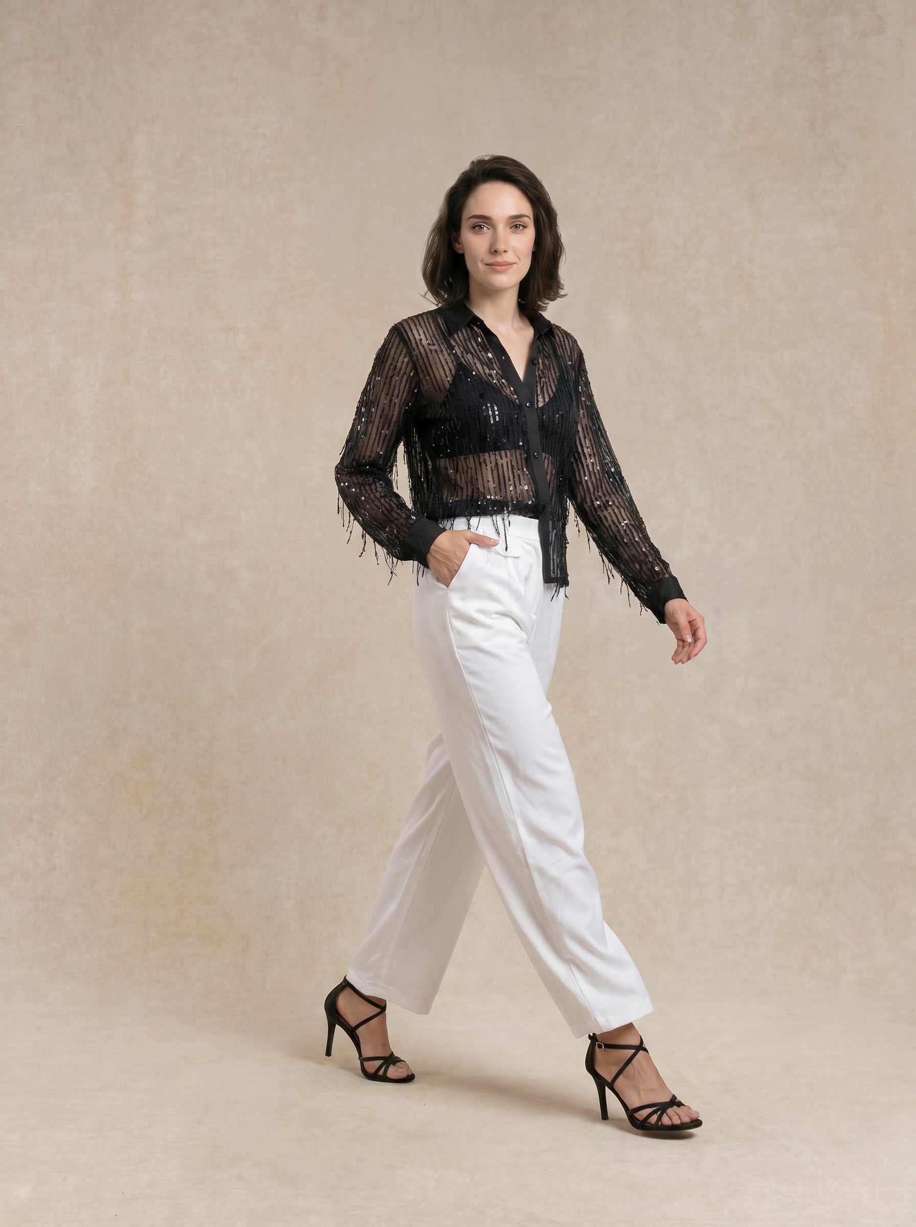 Noir Blanc Timeless Tailored Trousers